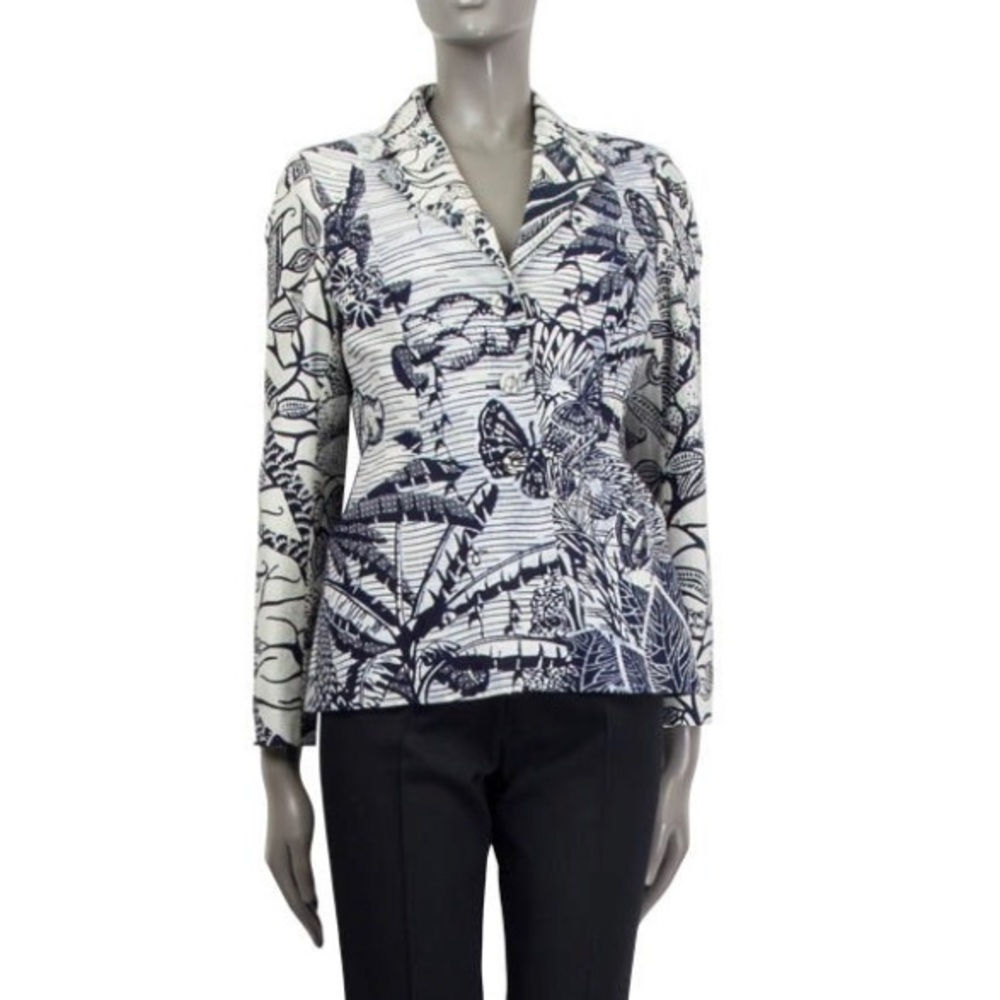 Christian Dior 2020 Tropicalia Toile de Jouy Wax Bar La Force blazer. Size FR42